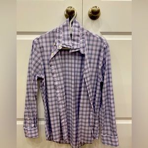 Purple and white dress shirt. Non-Iron Slim Fit.